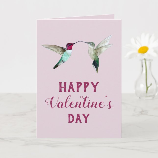 Carte de la Saint-Valentin pour colibri (Petite plante)