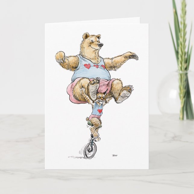 Carte de la Saint-Valentin pour couple d'acrobates (Devant)