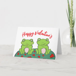 Carte de la Saint-Valentin pour couple de grenouil