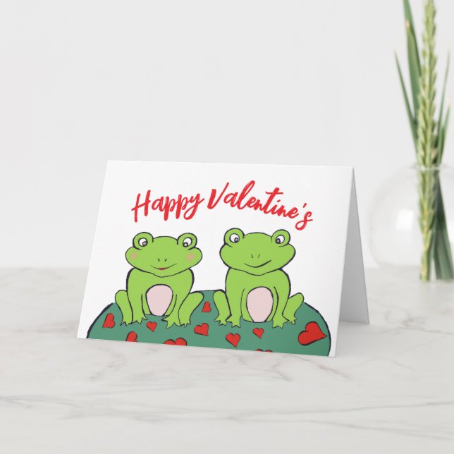 Carte de la Saint-Valentin pour couple de grenouil (Devant)
