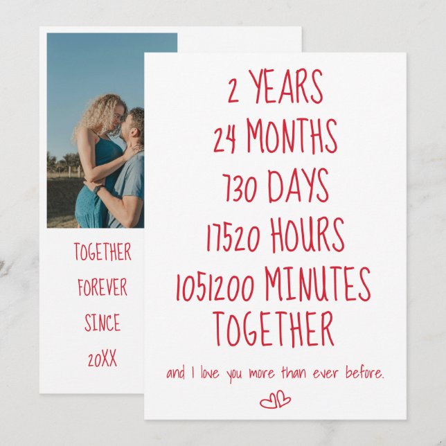Carte de la Saint-Valentin pour couple marquant un (Devant / Derrière)