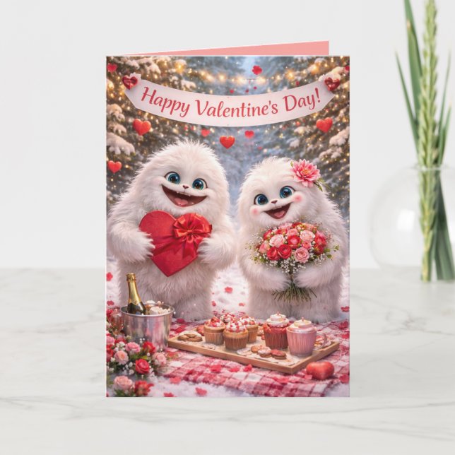 Carte de la Saint-Valentin pour couple Yeti - Capr (Devant)