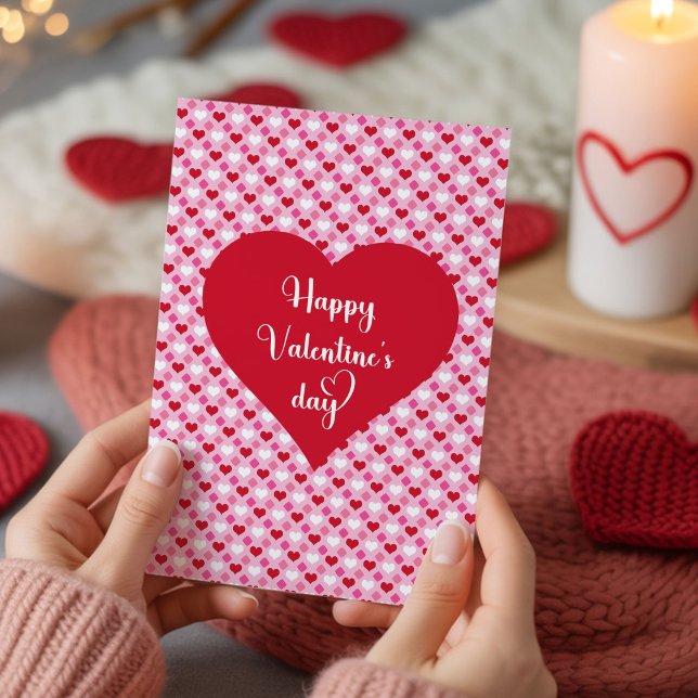 Carte de la Saint-Valentin pour couples aux cœurs  (Sweet Romantic Hearts Valentine Card for Couples)