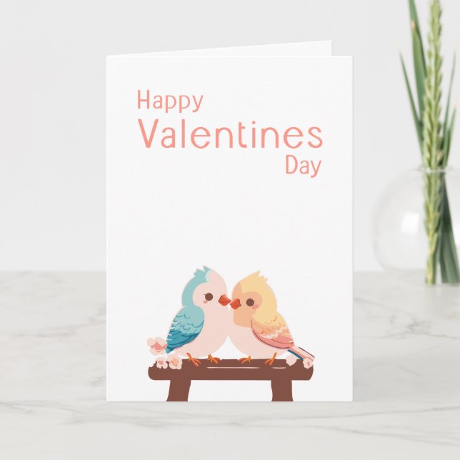 Carte de la Saint-Valentin pour des tourtereaux mi (Devant)