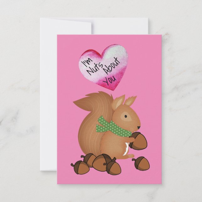 Carte de la Saint-Valentin pour enfant : Écureuil  (Devant)