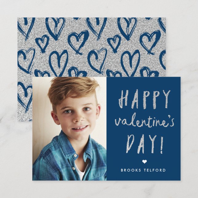 Carte de la Saint-Valentin pour garçons en classe (Devant / Derrière)