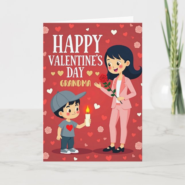Carte de la Saint-Valentin pour grand-mère (Devant)