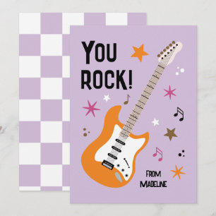 Carte de la Saint-Valentin pour guitare rock en cl
