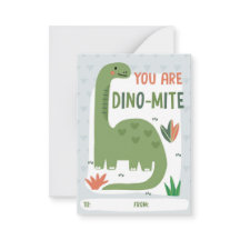 Carte de la Saint-Valentin pour la classe de dinos