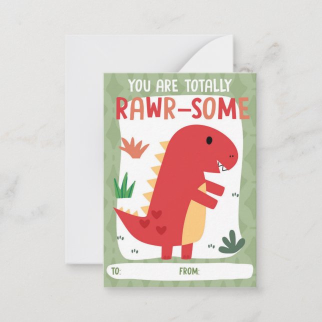 Carte de la Saint-Valentin pour la classe des dino (Devant)