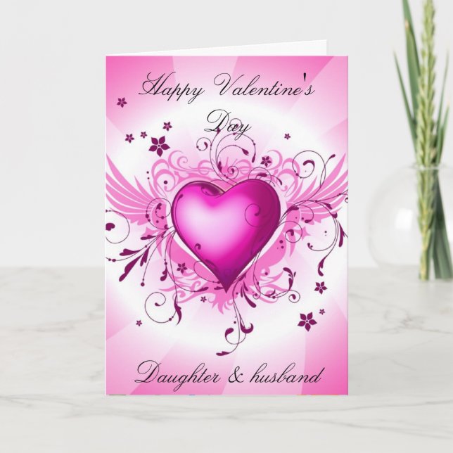 Carte de la Saint-Valentin pour la fille et le mar (Devant)