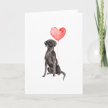 Carte de la Saint-Valentin pour Labrador Noir, Car