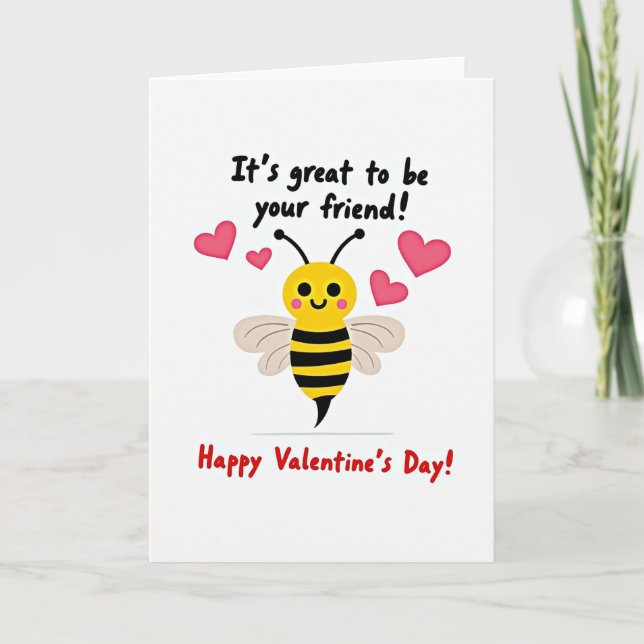 Carte de la Saint-Valentin pour l'amitié avec une  (Devant)