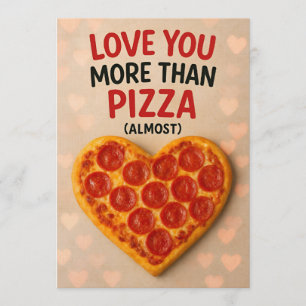 Carte de la Saint-Valentin pour l'amour de la pizz