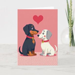 Carte de la Saint-Valentin pour l'amour des chiots
