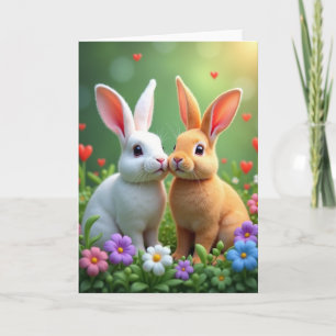 Carte de la Saint-Valentin pour Lapins