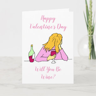 Carte de la Saint-Valentin pour le vin