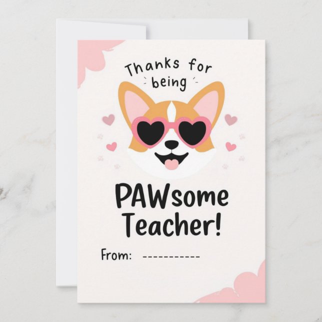 Carte de la Saint-Valentin pour l'enseignant Pawso (Devant)