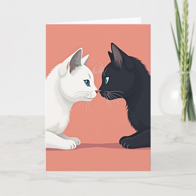 Carte de la Saint-Valentin pour les chats minimali (Devant)