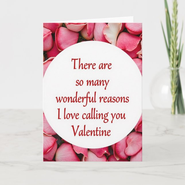 Carte de la Saint-Valentin pour les raisons pour l (Devant)