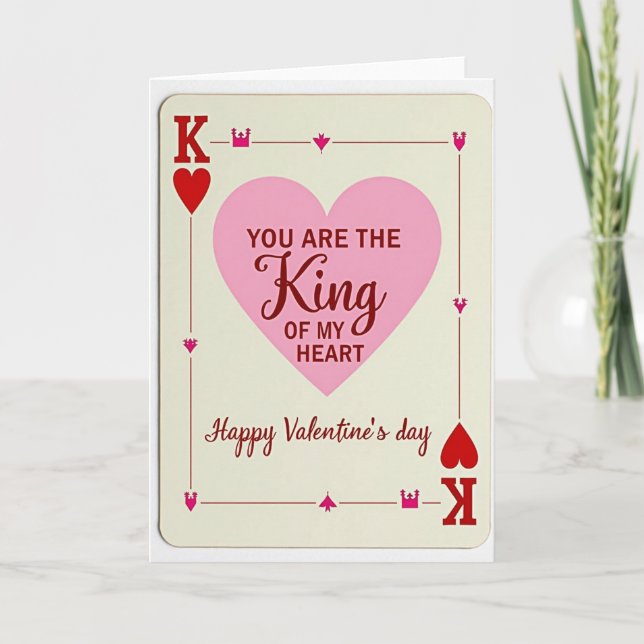Carte de la Saint-Valentin pour lui Roi de mon cœu (Devant)