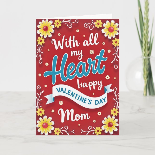 Carte de la Saint-Valentin pour maman en forme de  (Devant)