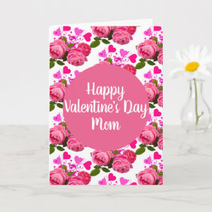 Carte de la Saint-Valentin pour maman Roses et Cœu