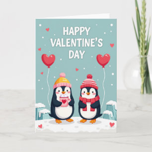 Carte de la Saint-Valentin pour Manchots Rayés