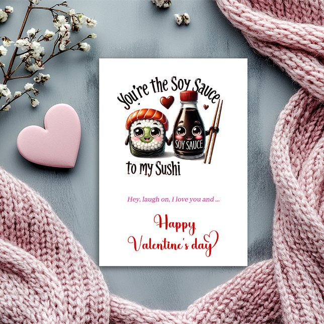 Carte de la Saint-Valentin pour nourriture mignonn (Cute Food Valentine Card with Sweet Funny Quote)
