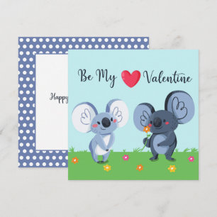 Carte de la Saint-Valentin pour ours koala
