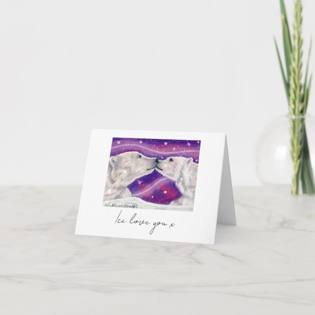 Carte de la Saint-Valentin pour ours polaire (Devant)