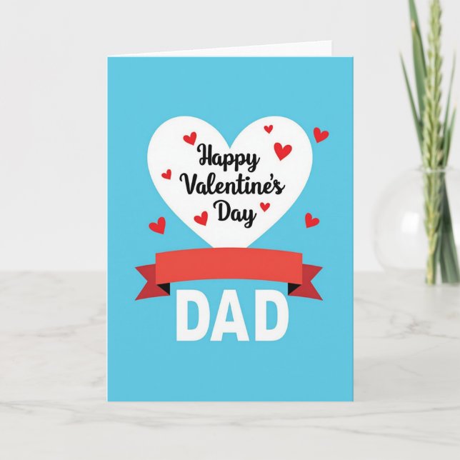 Carte de la Saint-Valentin pour papa avec des cœur (Devant)