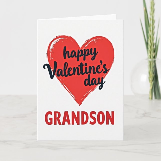 Carte de la Saint-Valentin pour petit-fils en form (Devant)