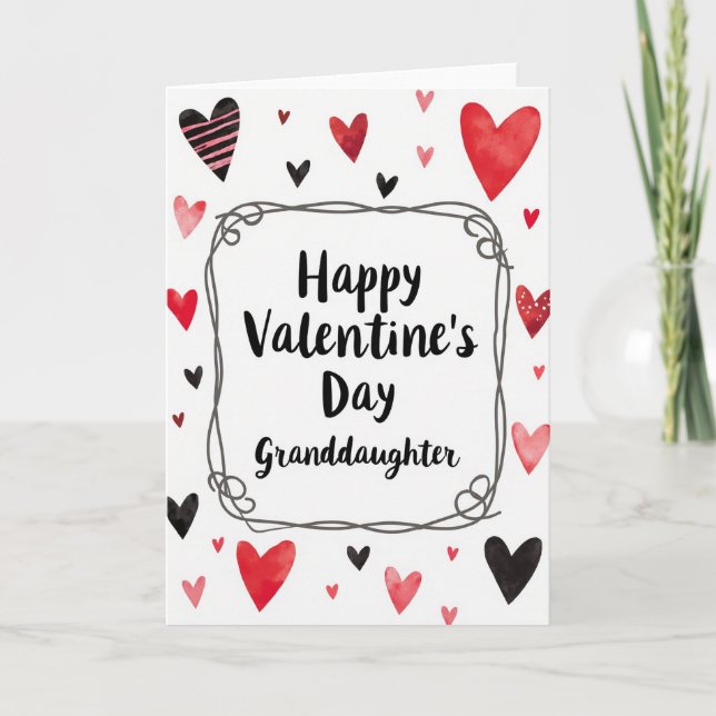 Carte de la Saint-Valentin pour petite-fille à l'a (Devant)
