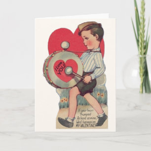 Carte de la Saint-Valentin pour tambour vintage