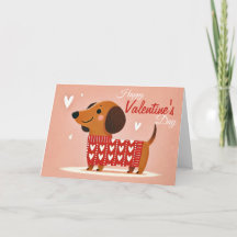 Carte de la Saint-Valentin pour teckel