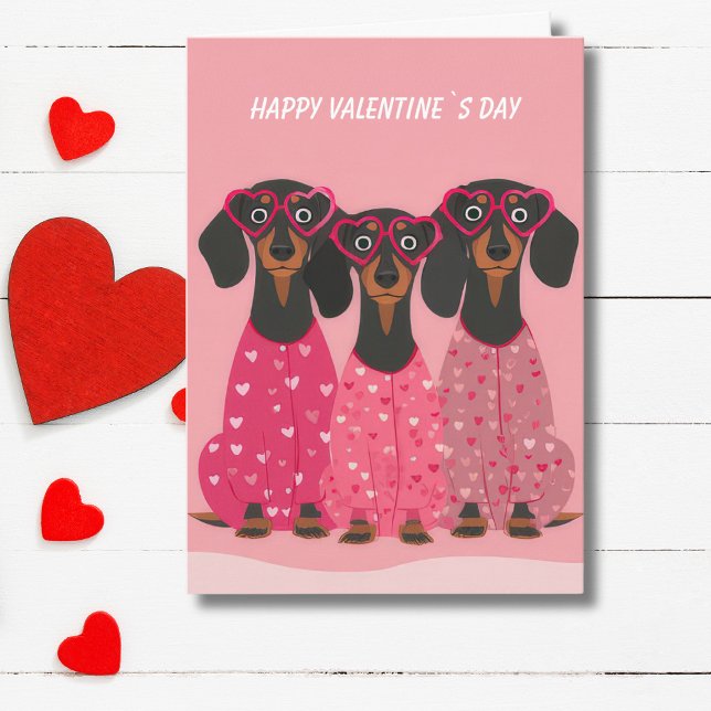 Carte de la Saint-Valentin pour teckel rose (Créateur téléchargé)