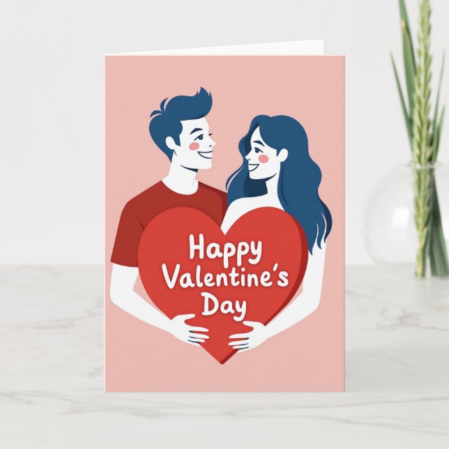 Carte de la Saint-Valentin pour un couple heureux (Devant)