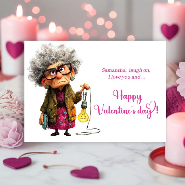 Carte de la Saint-Valentin pour une dame drôle, sa (Funny Sarcastic Grumpy Lady Valentine Card)