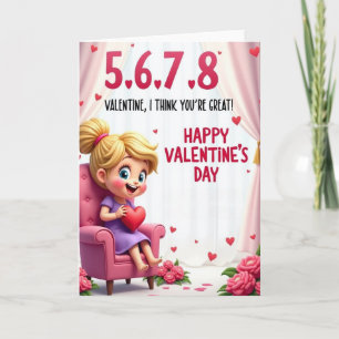 Carte de la Saint-Valentin pour une fille mignonne