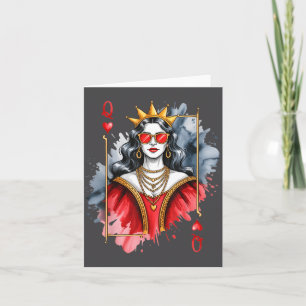 Carte de la Saint-Valentin Queen Hearts Vintage