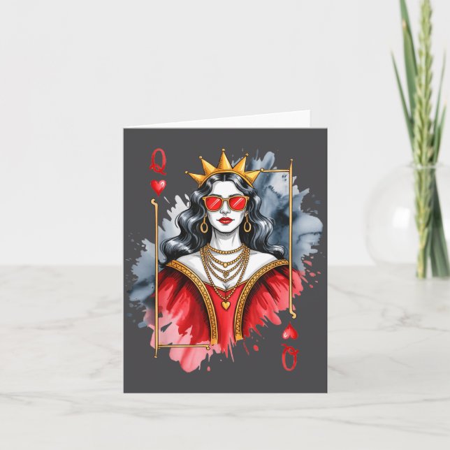 Carte de la Saint-Valentin Queen Hearts Vintage (Devant)