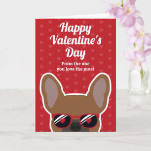 Carte de la Saint-Valentin Red Fawn Bouledogue Fra
