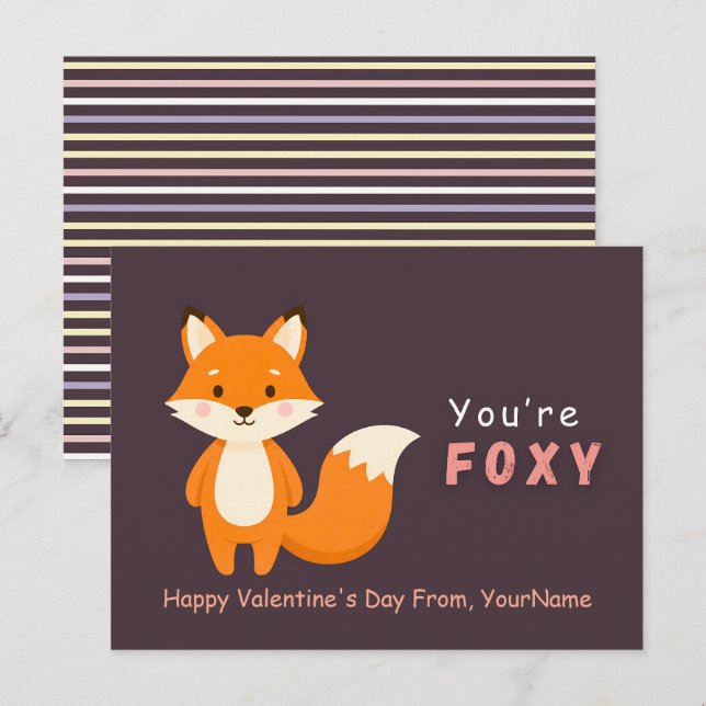 Carte de la Saint-Valentin Renard Mignon – Vous êt (Devant / Derrière)