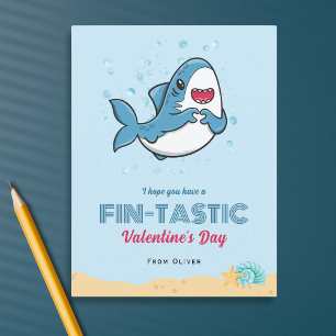 Carte de la Saint-Valentin requin pour enfants