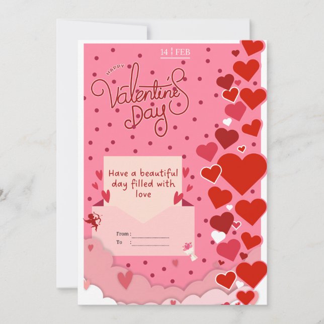 Carte de la Saint-Valentin romantique  (Devant)