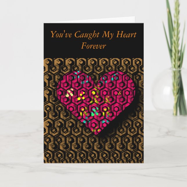 Carte de la Saint-Valentin Romantique Cœur Piégé (Devant)