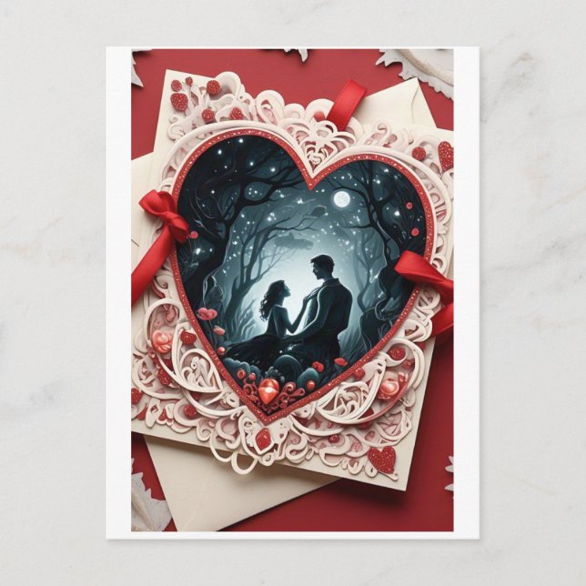 Carte de la Saint-Valentin romantique - Dessin de  (Devant)