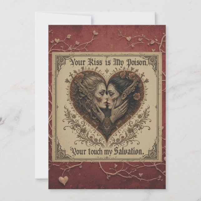 Carte de la Saint-Valentin Romantique Gothique (Devant)