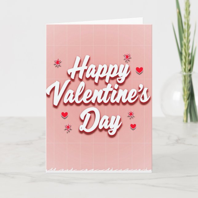 Carte de la Saint-Valentin romantique rose (Devant)